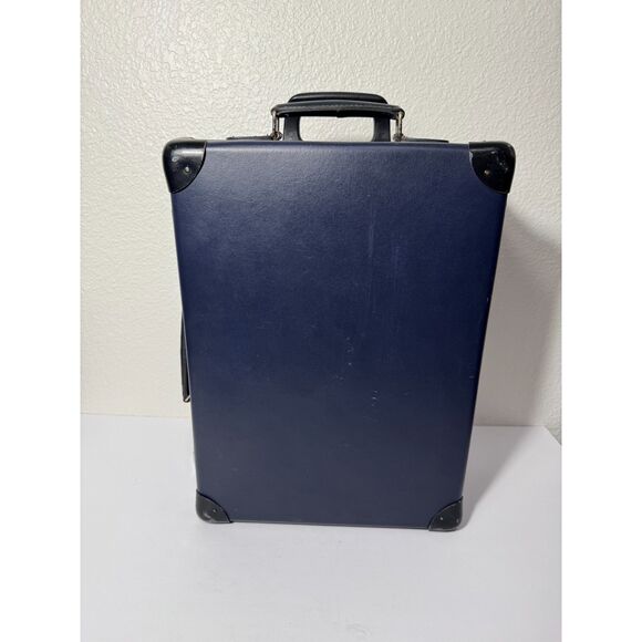 Globe-Trotter Vintage Suitcase Carry-on Navy Blue 2-Wheel Hard Case Luggage - Picture 1 of 11